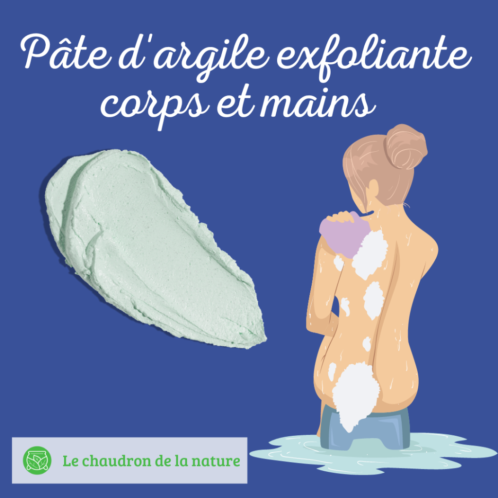 Pâte d'argile exfoliante corps et mains