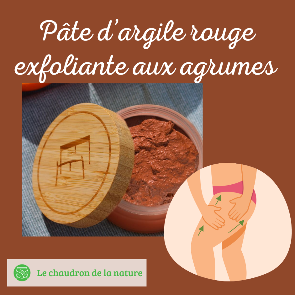 Pate d’argile rouge exfoliante aux agrumes